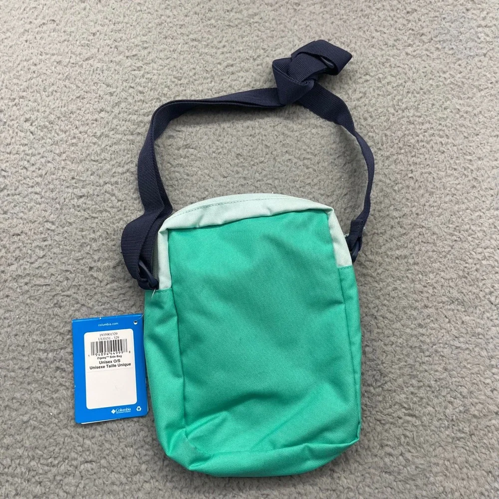 NWT Columbia UU0151-329 Zigzag Side Bag Icy Morn /‎ Electric Turquoise Crossbody